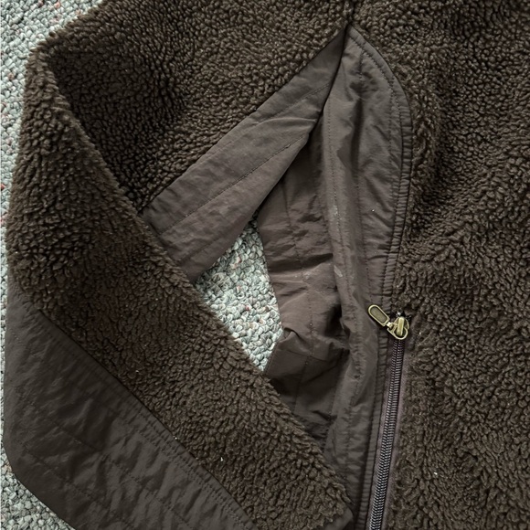 Ruff Hewn Chocolate Brown Fleece Jacket Women Size Large - Picture 4 of 7